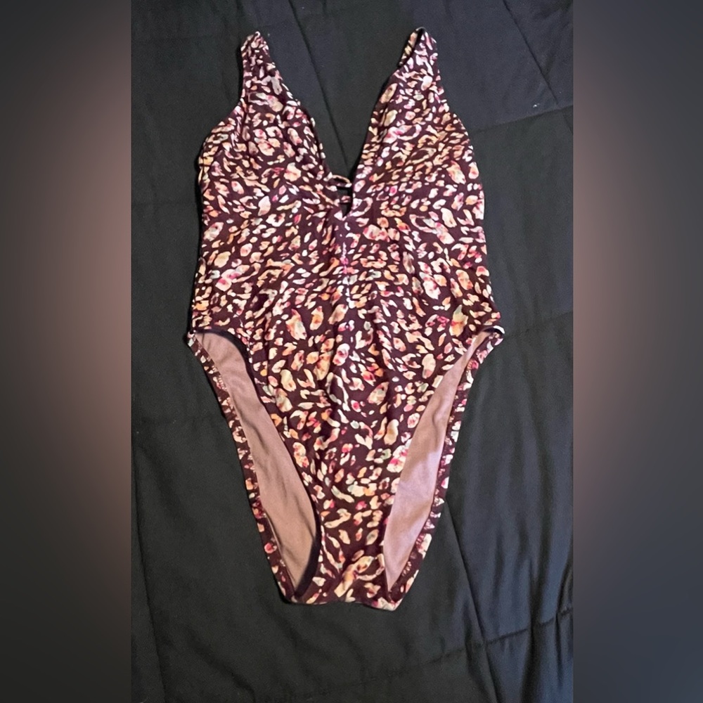 Medium one piece purple cheetah print swimsuit